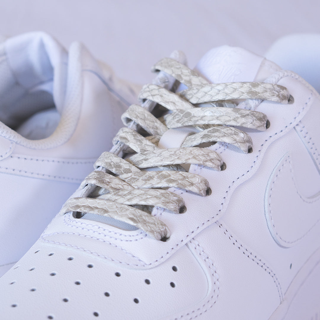 Cordones Snake Cuerina – Blanco 1.40mts