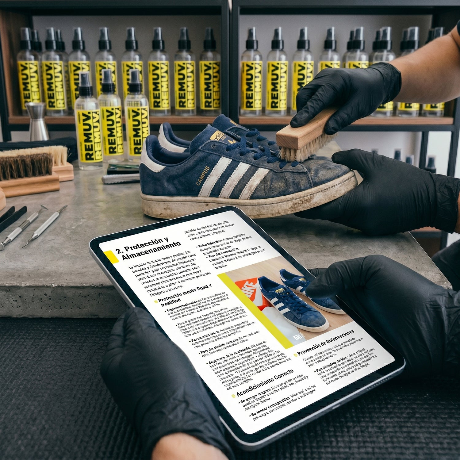 Guía PDF de cuidado y limpieza preventiva de sneakers